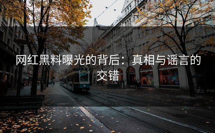 网红黑料曝光的背后：真相与谣言的交错