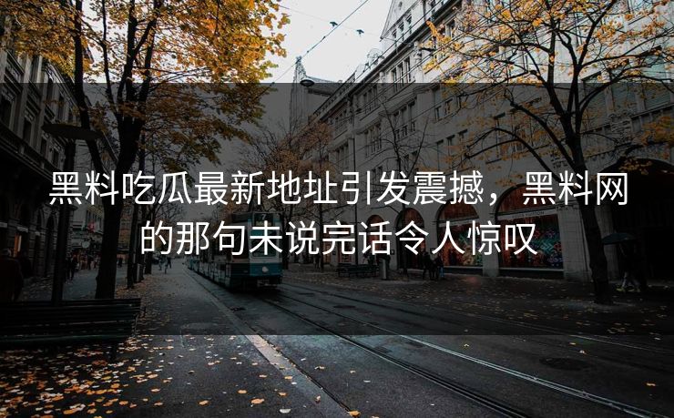 黑料吃瓜最新地址引发震撼，黑料网的那句未说完话令人惊叹  第1张