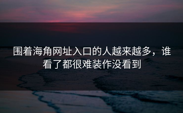 围着海角网址入口的人越来越多，谁看了都很难装作没看到