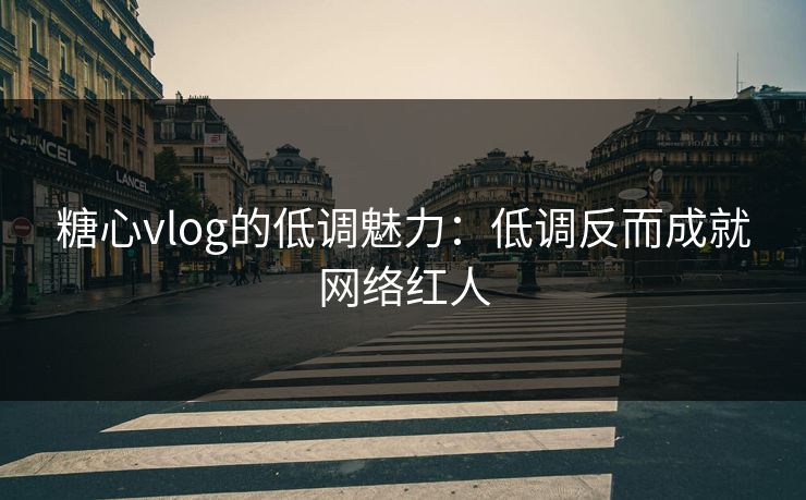 糖心vlog的低调魅力：低调反而成就网络红人  第1张